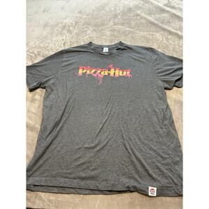 Pizza‎ Hut Shirt Mens Large Gray Red Logo Employee Uniform T Shirt